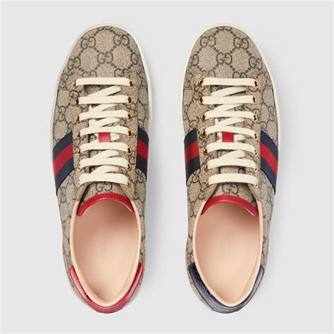 gucci sneakers alta in tessuto supreme tian azzurre|Gucci GG Supreme Leather Sneakers .